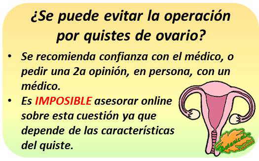 quistes ovario operacion consejo histerectomia