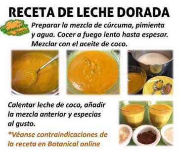 Receta paso a paso receta leche dorada de curcuma, batido de color oro