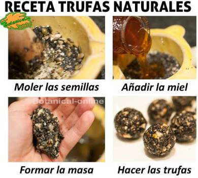 receta paso a paso de trufas naturales con sesamo negro nueces y miel