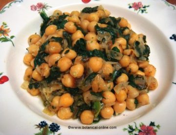 receta de garbanzos con espinacas