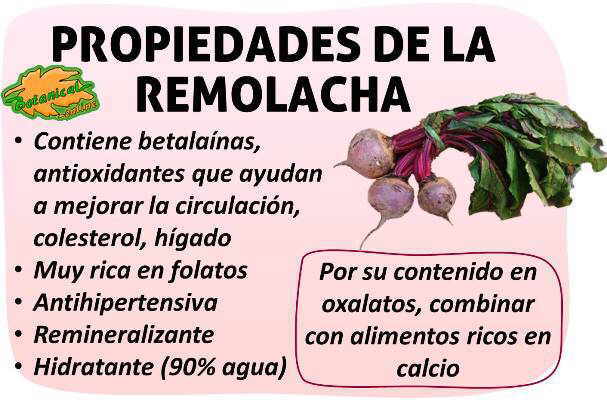 Propiedades de la remolacha