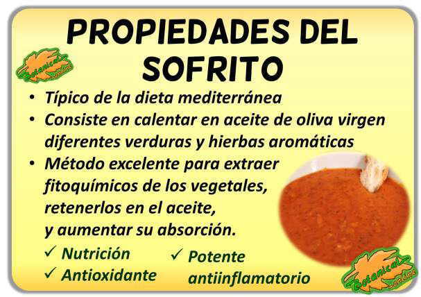 propiedades sofrito aceite oliva dieta mediterranea