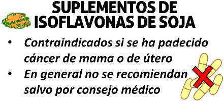 problemas suplementos isoflavonas soja y cancer de mama