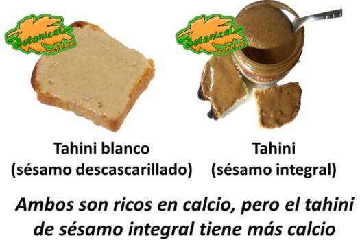 tipos tahini marron blanco integral descascarillado composicion calcio