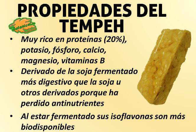 propiedades nutricionales del tempeh de soja y sus beneficios