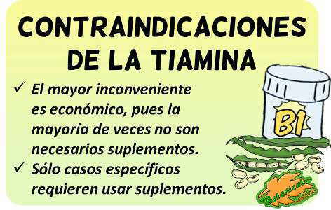 contraindicaciones de la tiamina vitamina b1