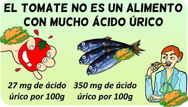 tomate sube acido urico contenido