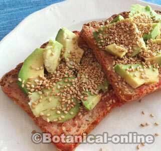 tostadas con aguacate y sesamo