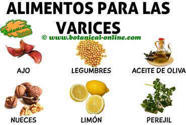 alimentos recomendados dieta para las varices