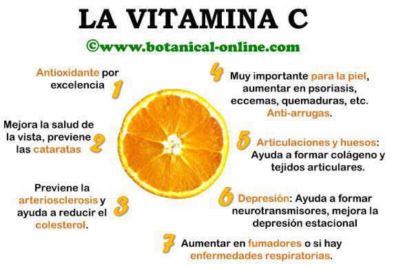 Propiedades curativas de la vitamina c para la salud