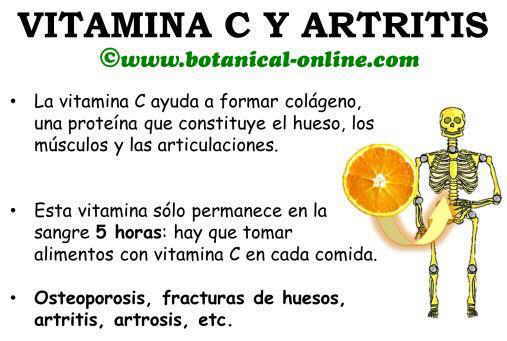 Vitamina C para los huesos, roturas, artritis, artrosis, ayuda a formar colágeno