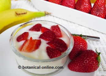 yogur con fresas